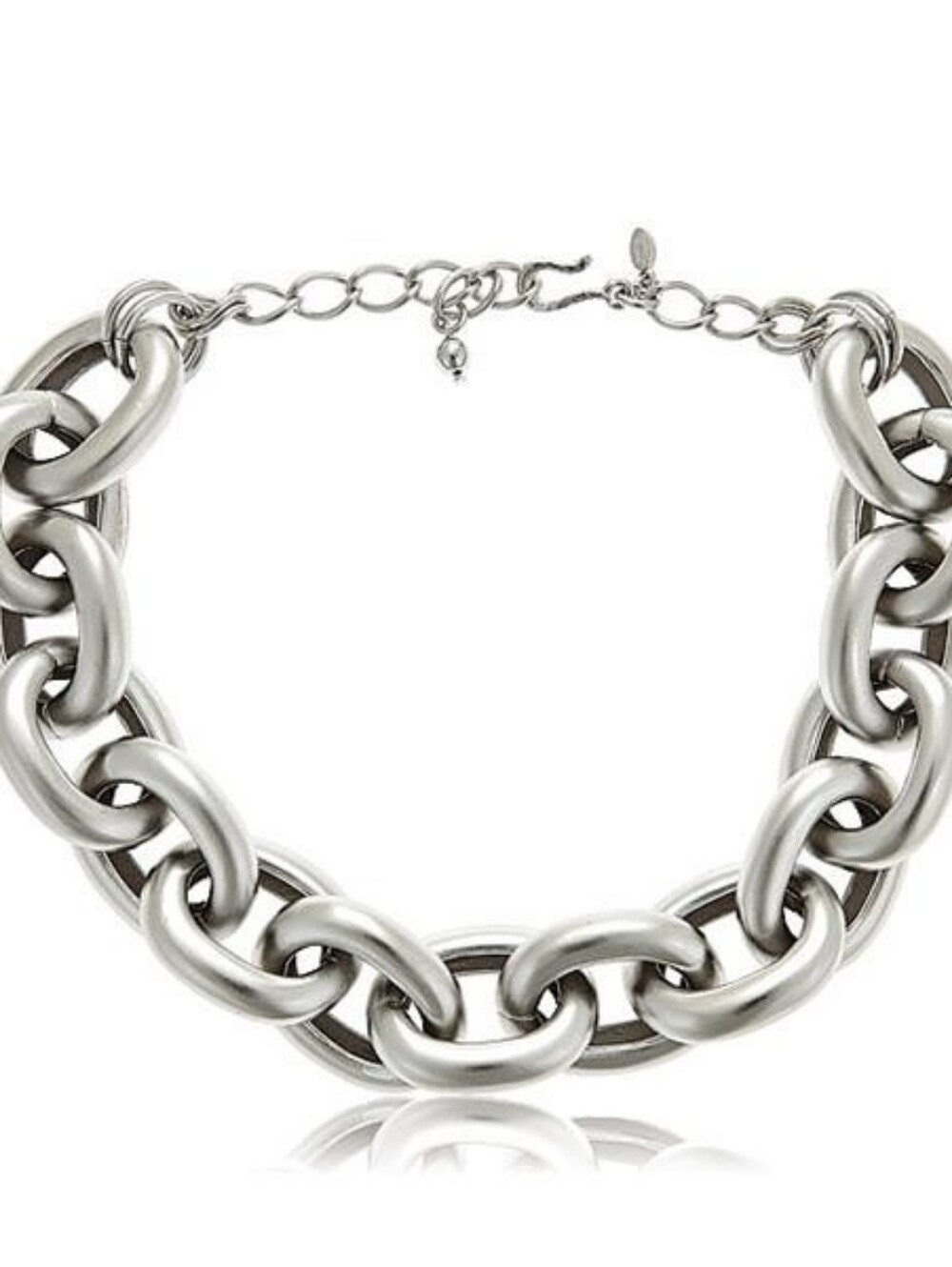 Silver Satin Chunky Chain Necklace